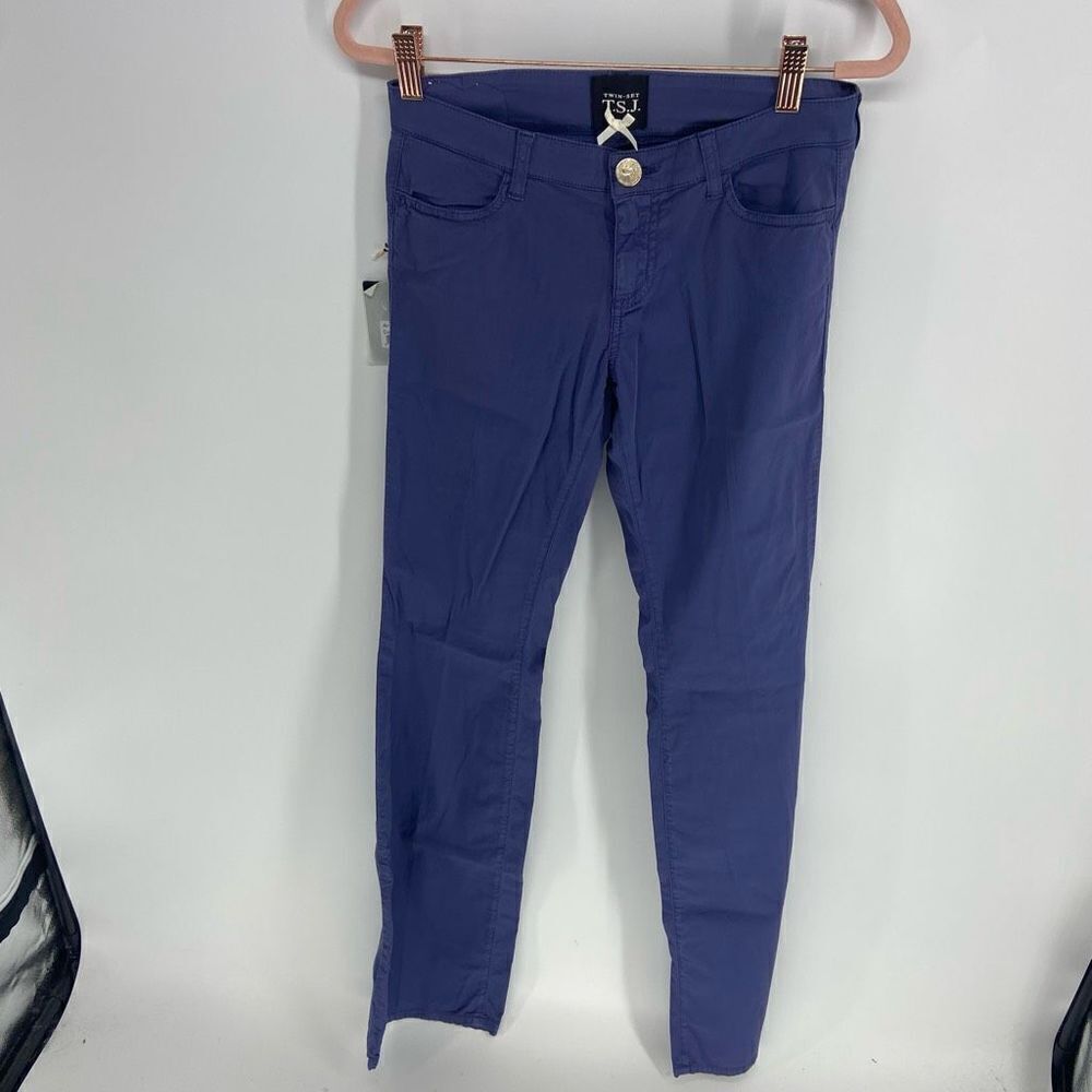 Twin Set TSJ Women's Light Purple Cotton Stretch Skinny Pants Size 26